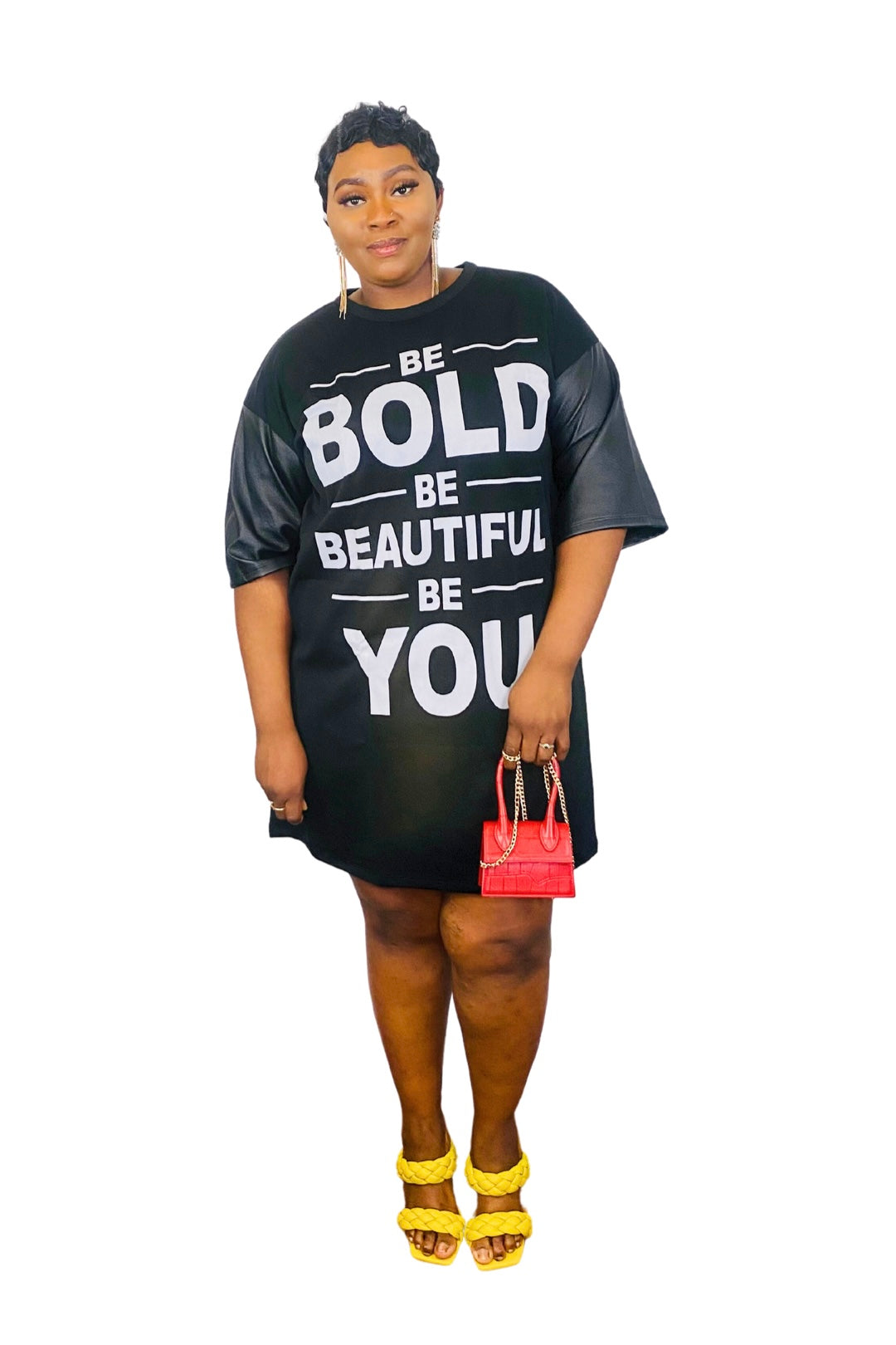 Bold & Beautiful T-shirt Dress (Black)
